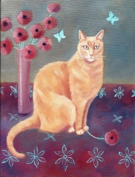 Solve Seasonal Art Summer Ginger Cat Poppies Pieces