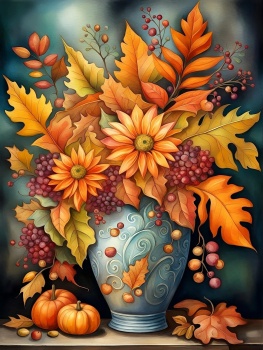 Solve Autumn Art Floral Decoration Resize 12 To 357 Pieces Jigsaw