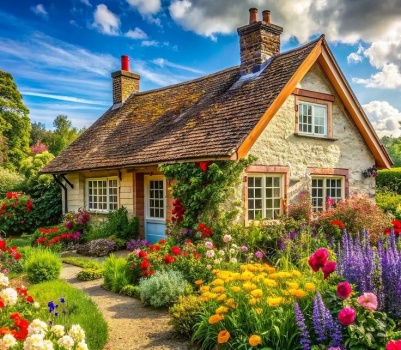 Solve Country Cottage Jigsaw Puzzle Online With Pieces