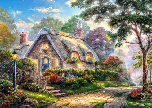 Solve Pretty Country Cottage Jigsaw Puzzle Online With Pieces