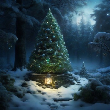 Solve Magical Christmas Tree In The Forest Jigsaw Puzzle Online With 49