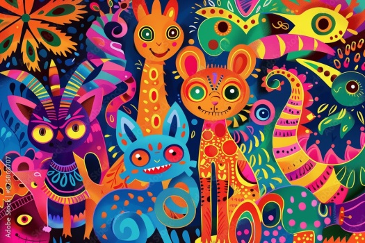 Solve Mexican Folk Art Jigsaw Puzzle Online With 54 Pieces