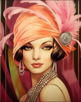 Solve Art Deco Lady Jigsaw Puzzle Online With Pieces