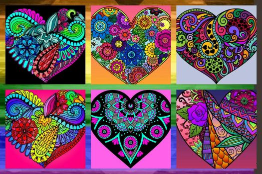 Solve Psychedelic Hearts Jigsaw Puzzle Online With Pieces