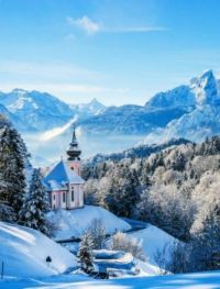 Little Chapel In The Winter -- Bavarian Alps....