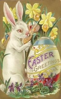 Vintage Easter card, rabbit