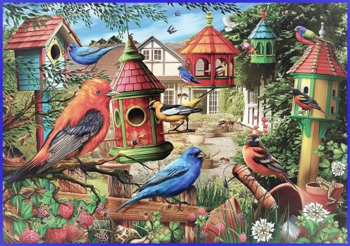 Solve Birdhouse Garden - jigsaw puzzle online with 315 pieces