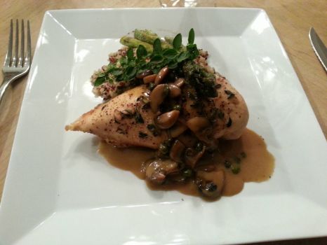 Fire Grilled Chicken with Marsala Mushroom Sauce