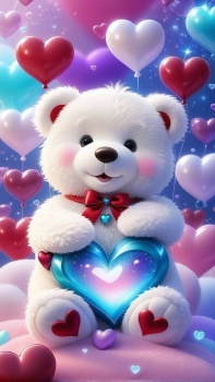 Teddy Bear & Hearts