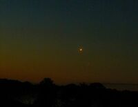Venus and Aldebran rising over the Chilterns