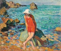 Henri Lebasque (French, 1865–1937), Nono au bord de la mer