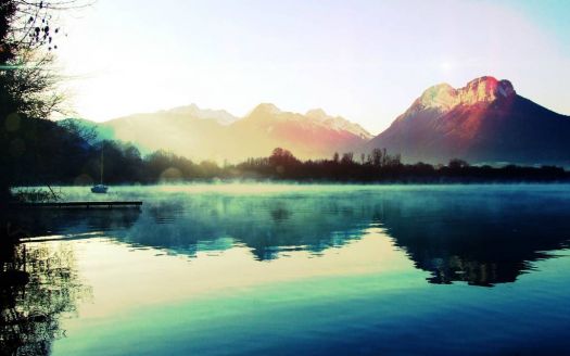 A lake's morning mist