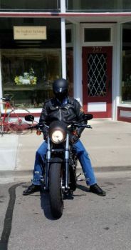 biker on Harley