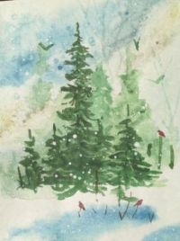 Robin's Winter Watercolor