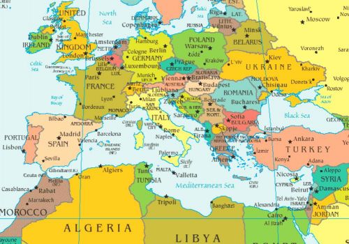 Solve Theme: Political Map of Mediterranean Countries jigsaw puzzle ...