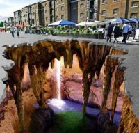 3D Chalk Art, West Dock, England