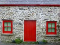 Red door and windows, by gwallter 