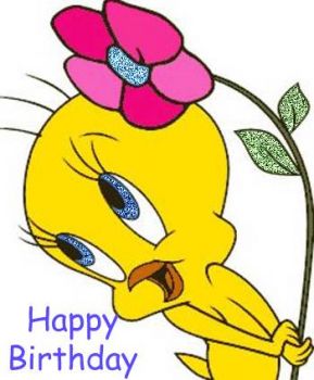 Our little Tweety says, "Happy B-day, too!"