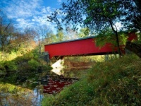 Red Wooden Bridge