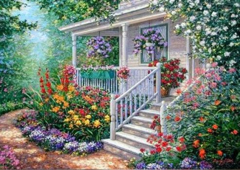 Pretty porch and flowers!