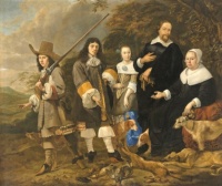 Dirck Carbasius (Dutch, 1619–1681), Portrait of a Family Returning from a Hunt