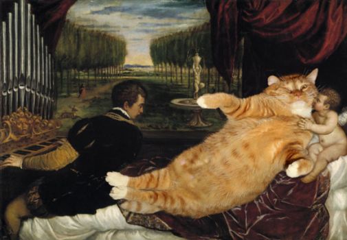 Titian, Venus and Cupid improved by Fat Cat.