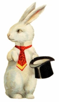 White Rabbit. Vintage Easter card