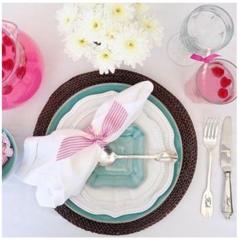 White and Tiffany Blue Place Setting