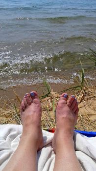 Feet on Lake Michigan