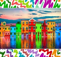 Colorful RowHouses Reflecting in the Water