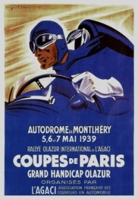 Autodrome de Motlhery, poster, by George Hamel (French, 1900-1972)