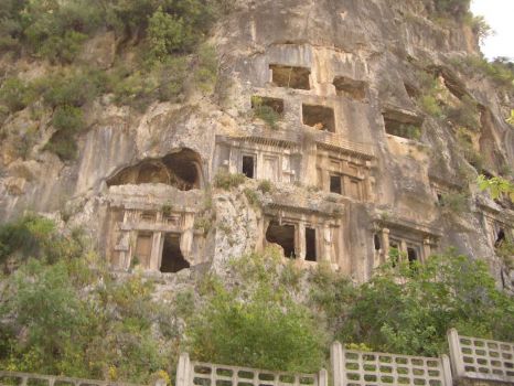 Rock cut tombs in Turkey
