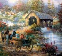 Merriment at Covered Bridge by Nicky Boehme