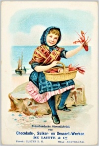 Themes Vintage ads -  chocolade de laitte girl with lobster