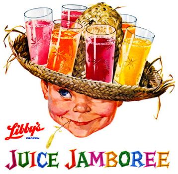 LIBBY'S FRUIT JUICE JAMBOREE AD. - 1958