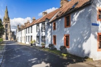 Houses and parish church, Falkland, Fife, Scotland, UK