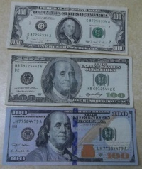 The evolution of a 100 dollar bill