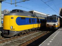 Trains at railway station