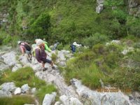 Climbing down the ravine