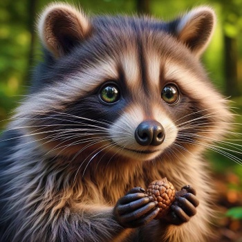 Solve adorable Mr Racoon jigsaw puzzle online with 49 pieces