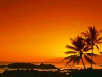 beautiful tropical island sunset