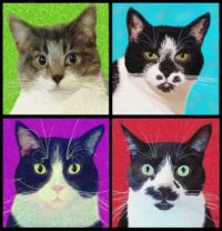 Cats I Know - The Family - Portrait Painting Collage