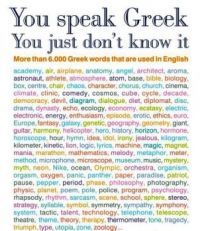 YOU SPEAK GREEK....YOU JUST DONT KNOW IT...