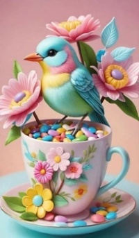 Pretty Bird Found the Candy