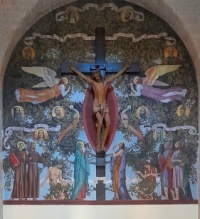 Crucifix in church in Alberobello, Puglia, Italy