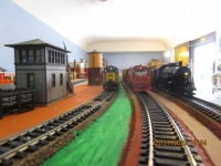 Ho Scale trains at the New Oxford Train Station in the old mail car in Pennsylvania