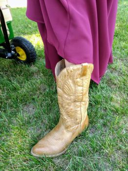 Bridesmaid's boots for a ranch wedding