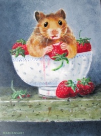 "Caught Red-handed" original acrylic painting