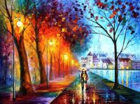 City By the Lake by Leonid Afremov (Difficult)