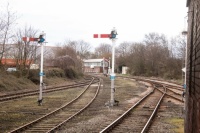 Bridlington Railway Station 29-03-2019 South Signal box and signals 01